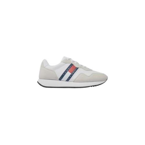 Tommy Hilfiger Vita Läder Sneakers med Print Multicolor, Herr