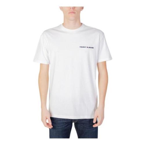 Tommy Hilfiger Vit Bomull T-shirt Män Korta ärmar White, Herr