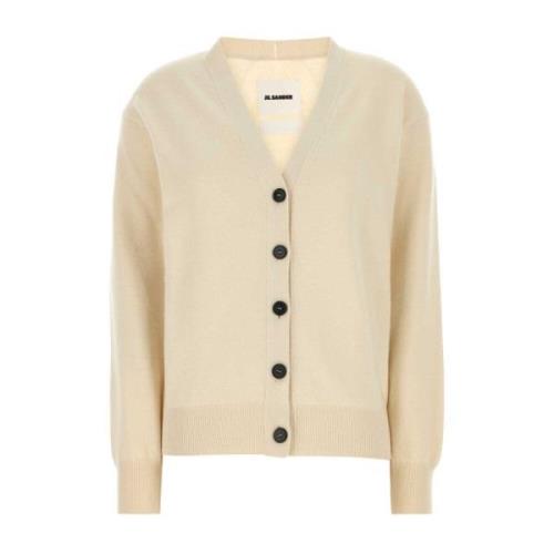 Jil Sander Ivory Bomullsblandning Kofta White, Dam