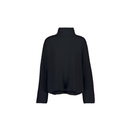 Allude Mysig Stickad Mockneck Sweater Blue, Dam