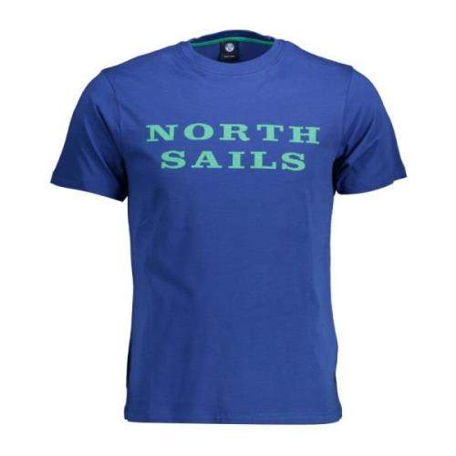 North Sails Blue Cotton T-Shirt Blue, Herr