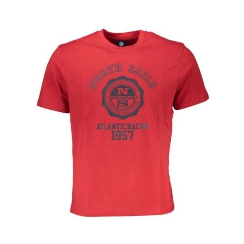 North Sails Röd Bomull Tryck Logo T-shirt Red, Herr