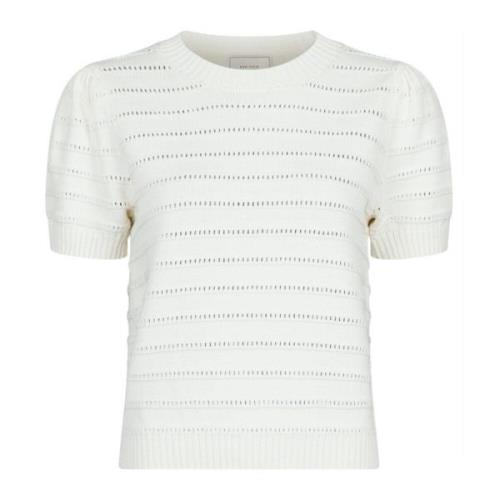 Neo Noir Off-White Stitch Stickad Blus White, Dam