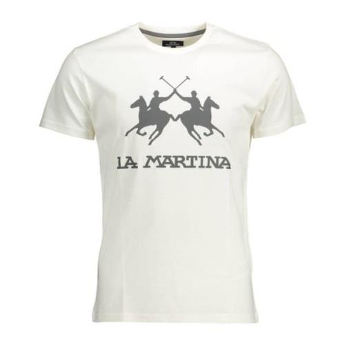 La Martina Kortärmad Herr T-shirt Vit Logo White, Herr