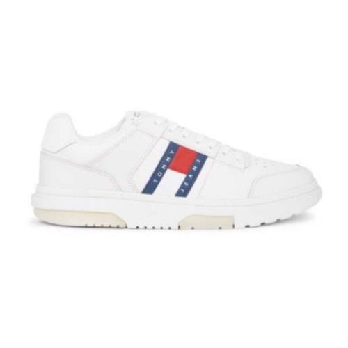 Tommy Hilfiger Läder Brooklyn Sneakers för Män White, Herr