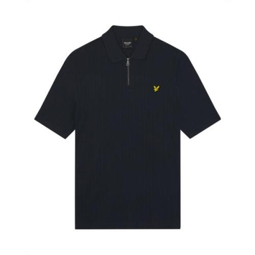 Lyle & Scott Randig Pikétröja med Textur Blue, Herr