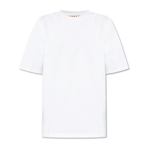 Marni T-shirt med logotyp White, Herr