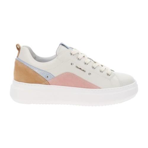 Nerogiardini Läder Damsneakers Stiligt Komfort Beige, Dam