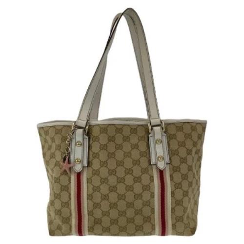 Gucci Vintage Pre-owned Canvas gucci-vskor Beige, Dam