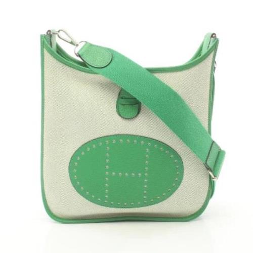 Hermès Vintage Pre-owned Canvas axelremsvskor Green, Dam