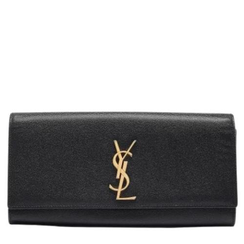 Yves Saint Laurent Vintage Pre-owned Laeder kuvertvskor Black, Dam