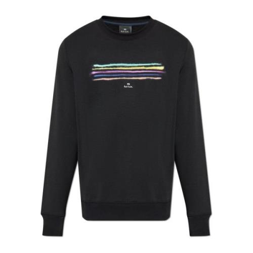 PS By Paul Smith Sweatshirt med tryck Black, Herr