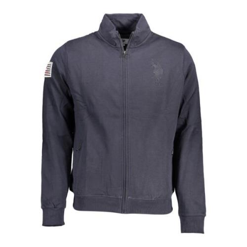 U.s. Polo Assn. Blå Zip-Up Tröja med Broderi Blue, Herr