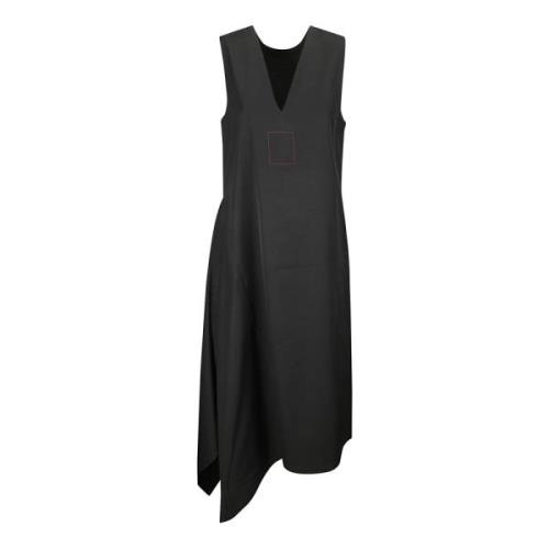 UMA Wang Aura Midi Klänning Black, Dam