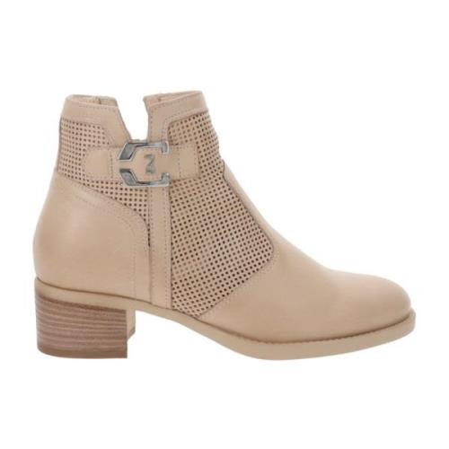 Nerogiardini Läder Ankelboots Stiligt Bekvämt Design Beige, Dam