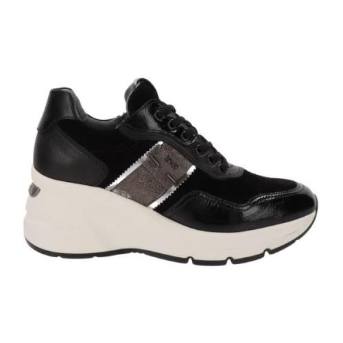 Nerogiardini Läder Sneakers för Kvinnor Black, Dam