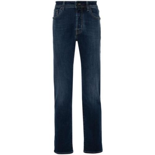 Jacob Cohën Blå Denim Slim Fit Jeans Blue, Herr