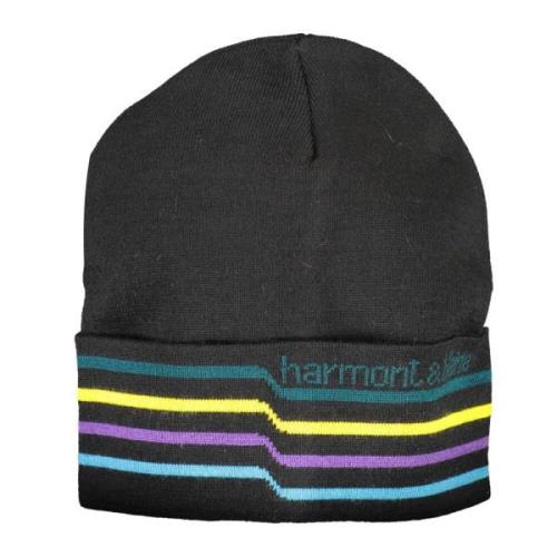 Harmont & Blaine Svart herrbeanie med brodyr Black, Herr