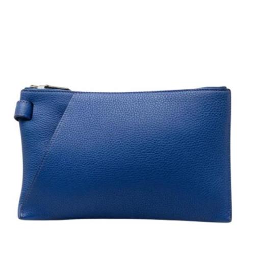 Hermès Vintage Pre-owned Laeder kuvertvskor Blue, Dam