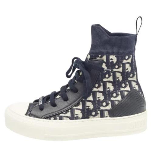 Dior Vintage Pre-owned Tyg sneakers Blue, Dam