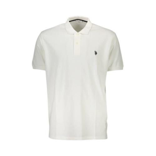 U.s. Polo Assn. Stiligt vitt broderat polo för män White, Herr