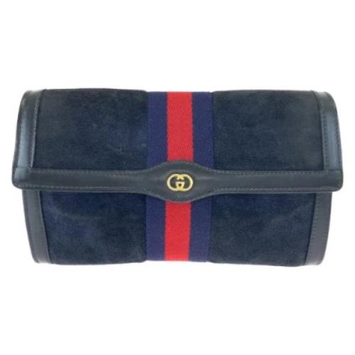 Gucci Vintage Pre-owned Laeder kuvertvskor Blue, Herr