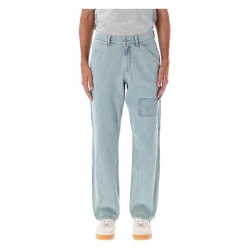 Pleasures Carpenter Jeans med Box Logo Blue, Herr