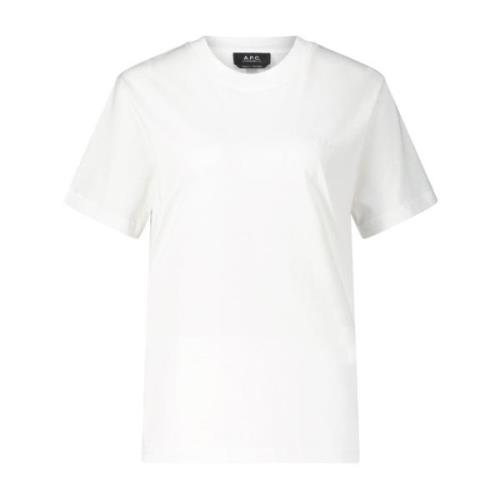 A.p.c. Logo Broderad T-shirt White, Dam