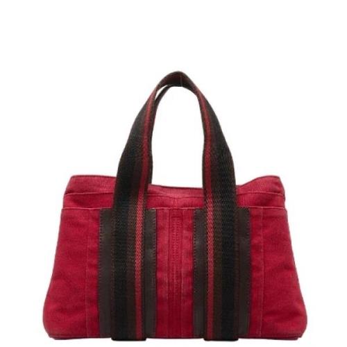 Hermès Vintage Pre-owned Canvas handvskor Red, Dam