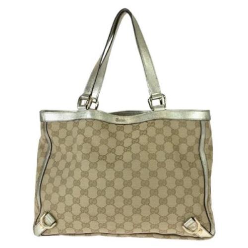 Gucci Vintage Pre-owned Canvas gucci-vskor Beige, Dam