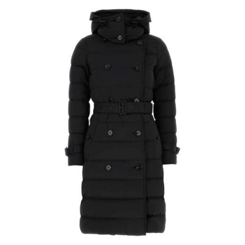 Burberry Svart Dun Trenchcoat Black, Dam