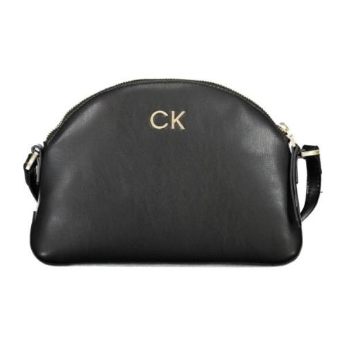 Calvin Klein Svart Axelväska med Dragkedja Black, Dam