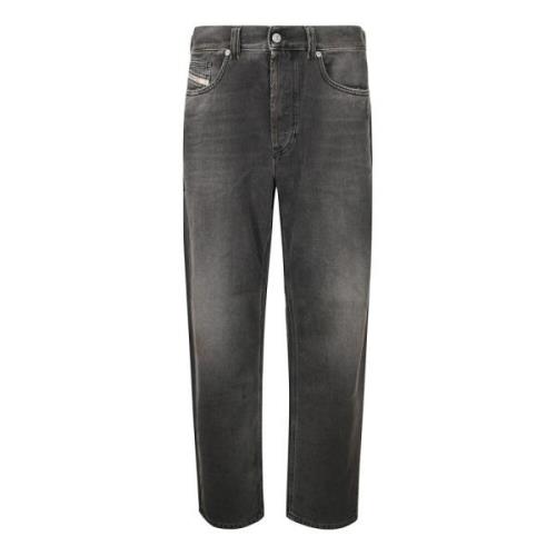 Diesel Faded Straight Five-Pocket Jeans med Logo Gray, Herr