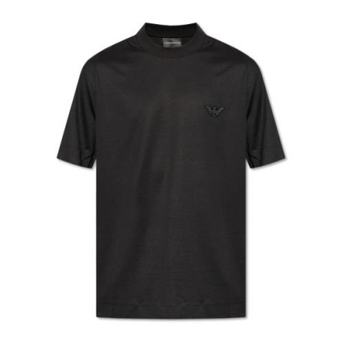 Emporio Armani T-shirt med logopatch Black, Herr