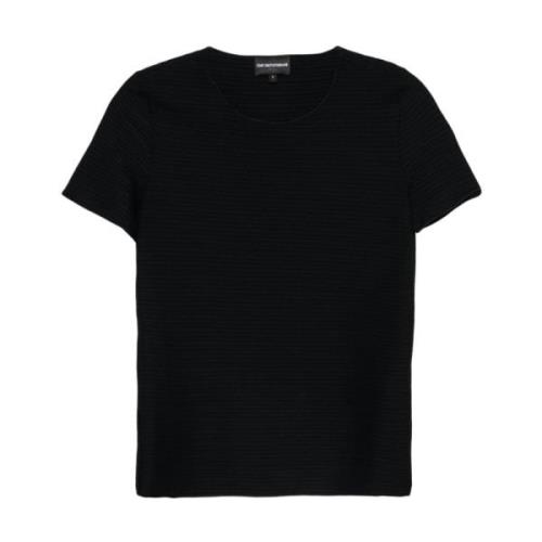 Emporio Armani Svarta T-shirts och Polos med Texturerad Finish Black, ...