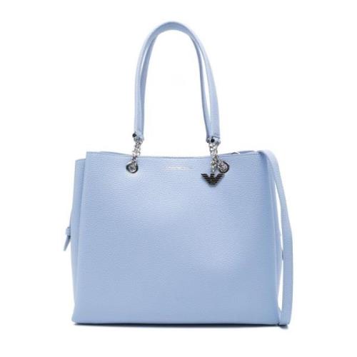 Emporio Armani Stilren Palmellato Axelväska med Charm Blue, Dam