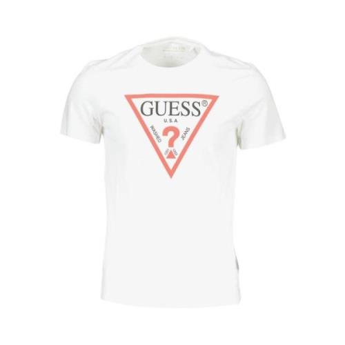 Guess Vit Logo Print Slim Fit Tee White, Herr