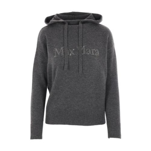 Max Mara Grå Hoodie med Strass Gray, Dam