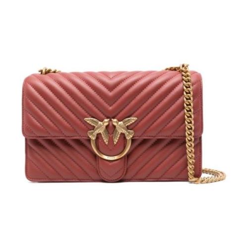 Pinko Röd Chevron Quiltad Axelväska Red, Dam