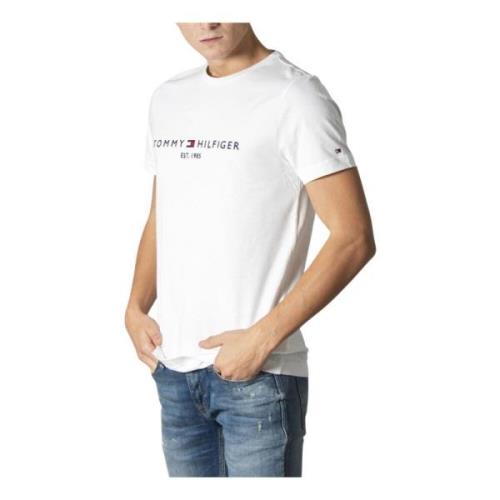 Tommy Hilfiger Vit Print T-shirt Herr Höst/Vinter White, Herr