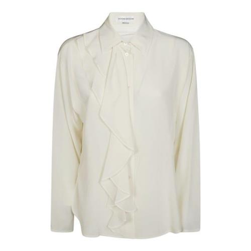 Victoria Beckham Ruffle Blus Beige, Dam