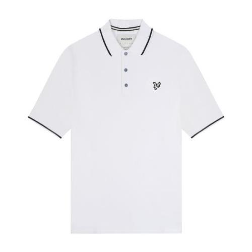 Lyle & Scott Pique Tipped Polo Shirt White, Herr