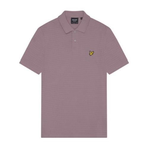 Lyle & Scott Micro Argyle Polo Shirt Purple, Herr