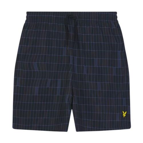 Lyle & Scott Pool Print Swimshort Blue, Herr