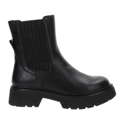 Marco Tozzi Damankelboots i konstläder Black, Dam