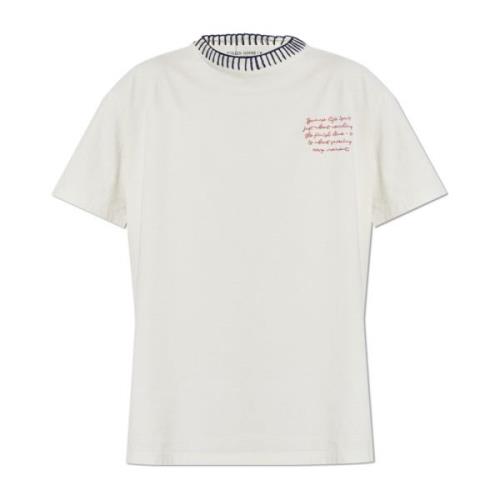 Golden Goose T-shirt med broderat mönster White, Dam