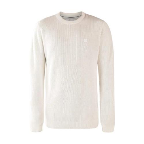 Calvin Klein Jeans Ribbad Crew Neck Sweater White, Herr