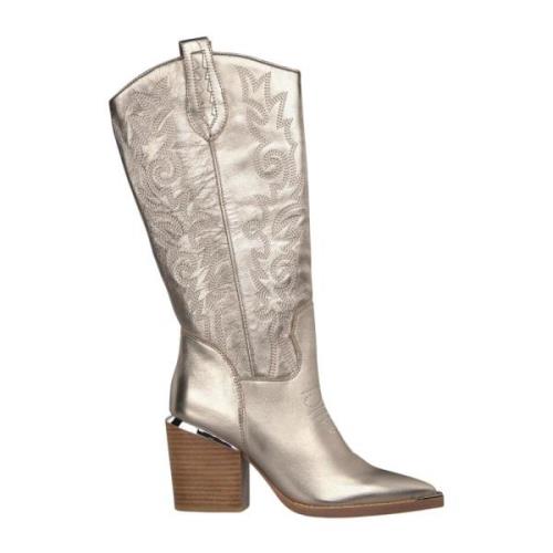 Alma EN Pena Broderad klack cowboy boot Yellow, Dam