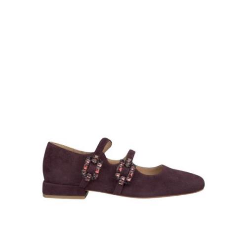 Alma EN Pena Rhinestone Ballerina Flats Purple, Dam