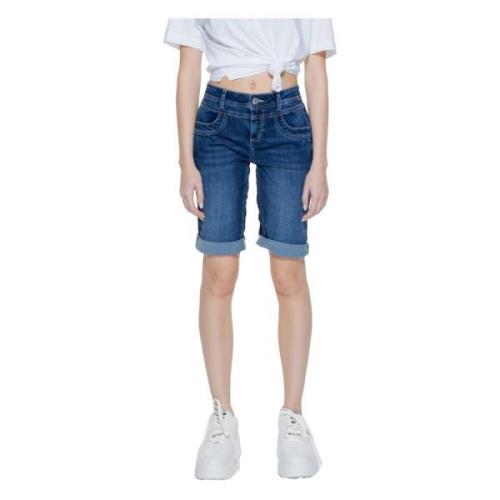 Street One Blå Shorts med Fickor Blue, Dam